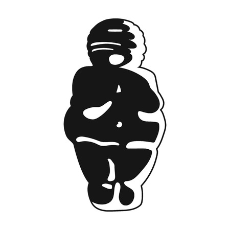 Venus of stone age icon in black style isolated on white background. Stone age symbol vector illustration.のイラスト素材