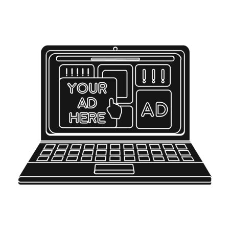 Online advertising icon in black style isolated on white background. Advertising symbol vector illustration.のイラスト素材
