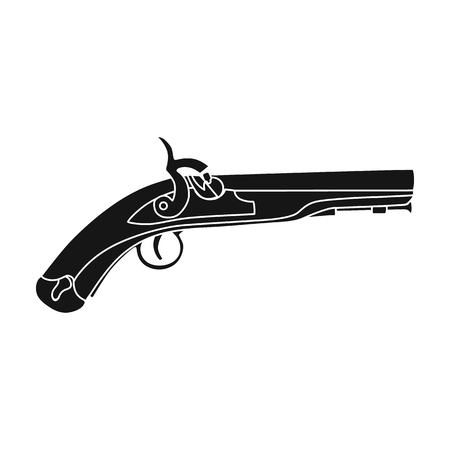 Pistol icon in black style isolated on white background. England country symbol vector illustration.のイラスト素材