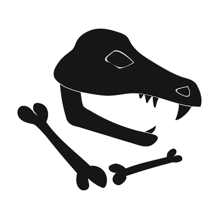 Dinosaur fossils icon in black style isolated on white background. Stone age symbol vector illustration.のイラスト素材