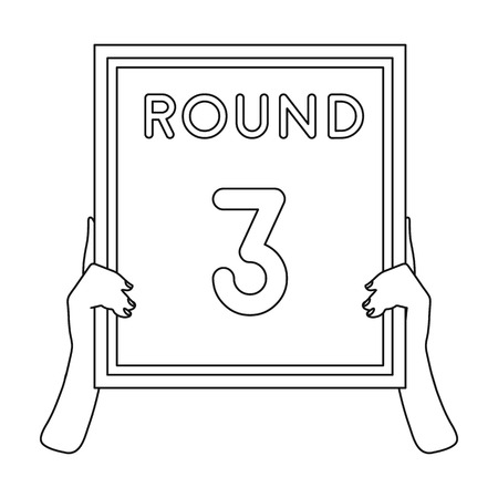 Boxing ring board icon in outline style isolated on white background. Boxing symbol vector illustration.のイラスト素材