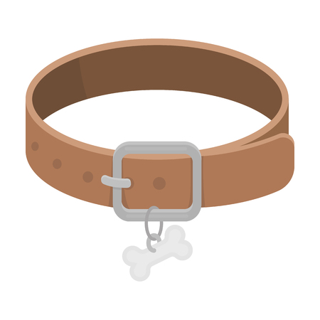 Dog collar icon in cartoon style isolated on white background. Veterinary clinic symbol stock vector illustration.のイラスト素材
