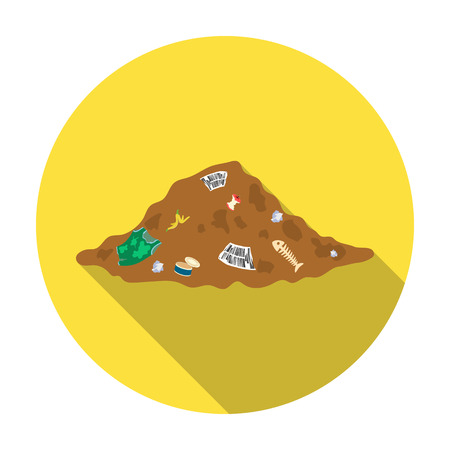 Dump icon in flat style isolated on white background. Bio and ecology symbol stock vector illustration.のイラスト素材