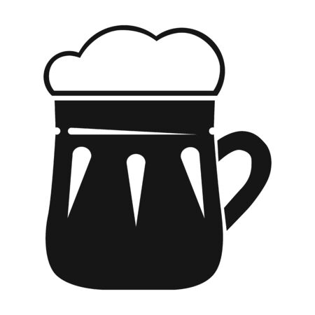 Mug of beer icon in black style isolated on white background. Pub symbol stock vector illustration.のイラスト素材