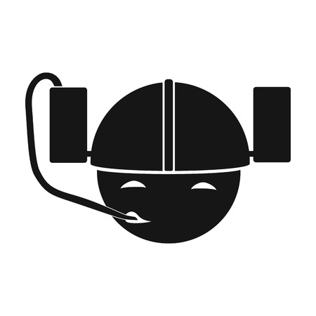 Beer helmet icon in black style isolated on white background. Pub symbol stock vector illustration.のイラスト素材