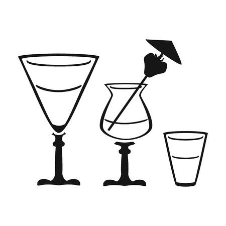 Cocktails icon in black style isolated on white background. Pub symbol stock vector illustration.のイラスト素材