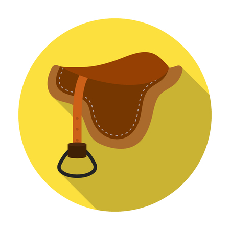 Saddle icon in flat style isolated on white background. Hippodrome and horse symbol stock vector illustration.のイラスト素材