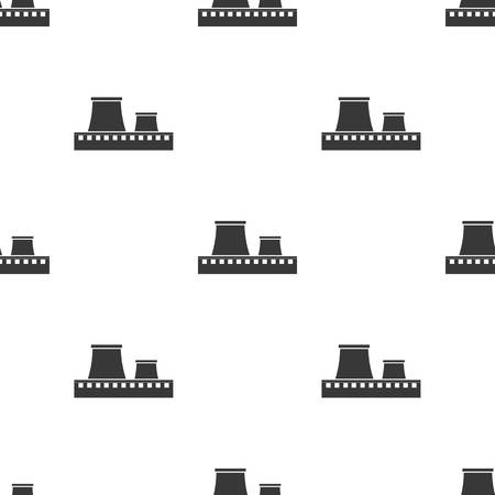 Factory icon in black style isolated on white background. Factory pattern stock vector illustration.のイラスト素材