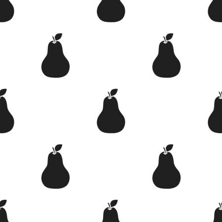 Pear icon black. Singe fruit icon.のイラスト素材