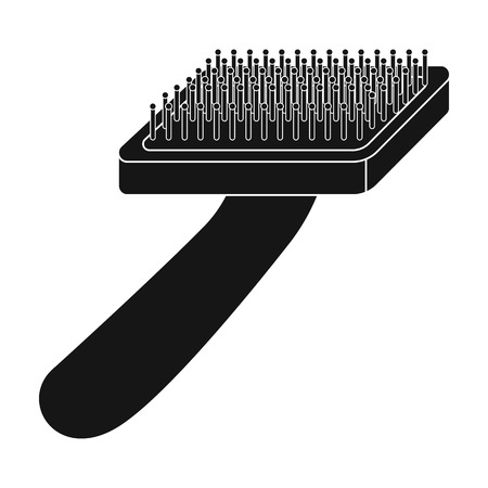 Brush for animal fur icon in black style isolated on white background. Veterinary clinic symbol stock vector illustration.のイラスト素材