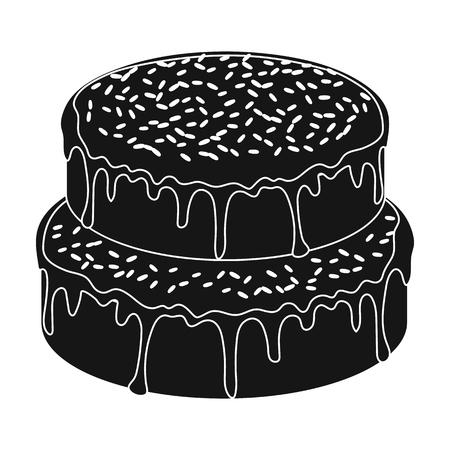 ?ake with candy powder icon in black style isolated on white background. Cakes symbol stock vector illustration.のイラスト素材