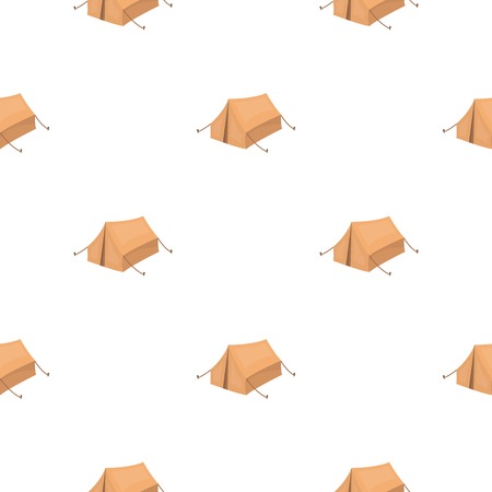 Tent icon in cartoon style isolated on white background. Hunting pattern stock vector illustration.のイラスト素材