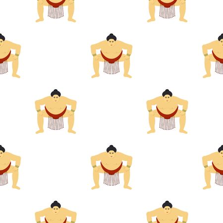 Sumo wrestler icon in cartoon style isolated on white background. Japan pattern stock vector illustration.の写真素材