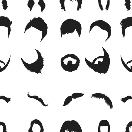 Beard pattern icons in black style. Big collection of beard vector symbol stock illustrationのイラスト素材