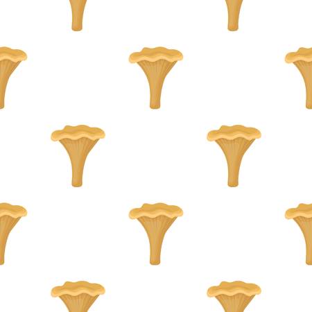 Chanterelle icon in cartoon style isolated on white background. Mushroom pattern stock vector illustration.のイラスト素材