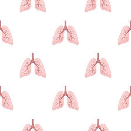 Lungs icon in cartoon style isolated on white background. Organs pattern stock vector illustration.のイラスト素材