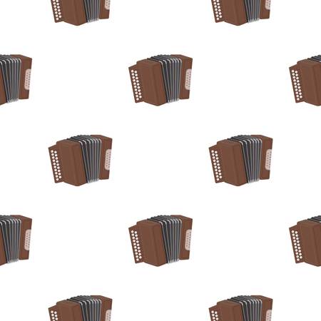 Accordion icon in cartoon style isolated on white background. Oktoberfest pattern stock vector illustration.のイラスト素材