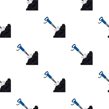 Jackhammer icon in cartoon style isolated on white background. Mine pattern stock vector illustration.のイラスト素材