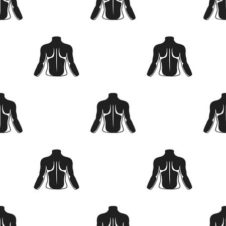 Human back icon in black style isolated on white background. Part of body pattern stock vector illustration.のイラスト素材