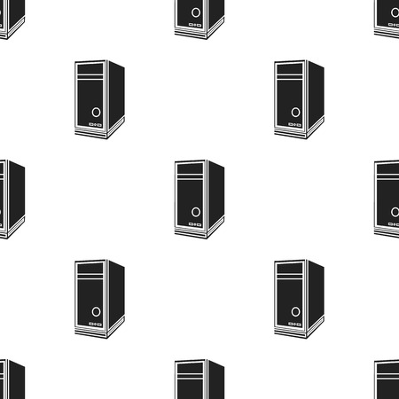 System unit icon in black style isolated on white background. Personal computer pattern stock vector illustration.のイラスト素材