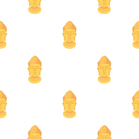 Buddha icon in cartoon style isolated on white background. Religion pattern stock vector illustration.のイラスト素材