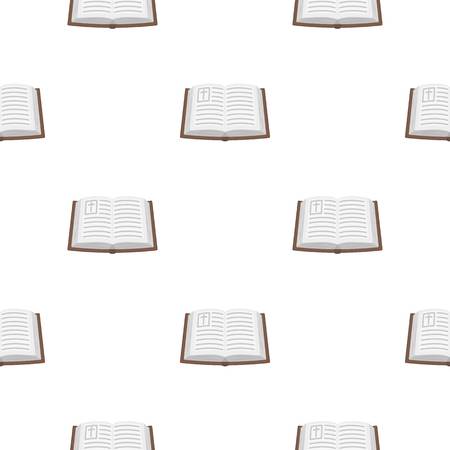 Bible icon in cartoon style isolated on white background. Religion pattern stock vector illustration.のイラスト素材