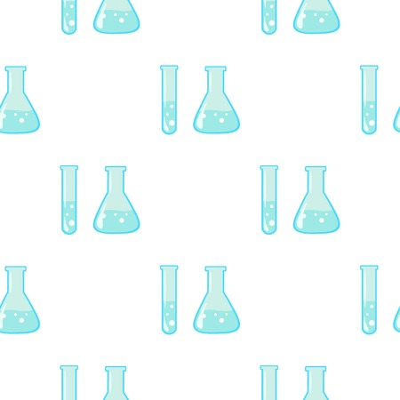 Test tube and retort icon cartoon. Single education icon from the big school, university cartoon.のイラスト素材