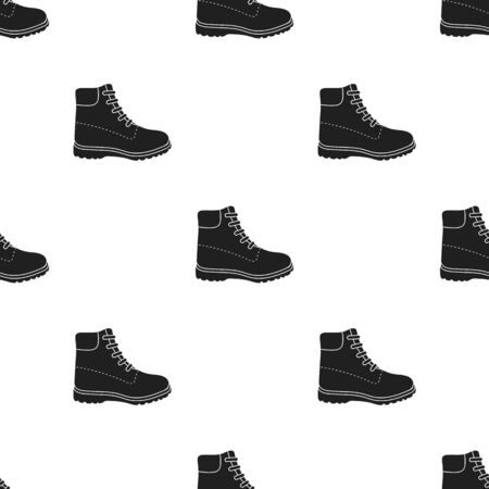 Hiking boots icon in  black style isolated on white background. Shoes pattern stock vector illustration.のイラスト素材