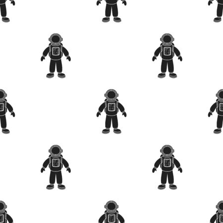 Astronaut icon in  black style isolated on white background. Space pattern stock vector illustration.の写真素材
