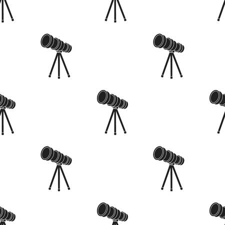 Telescope icon in  black style isolated on white background. Space pattern stock vector illustration.のイラスト素材