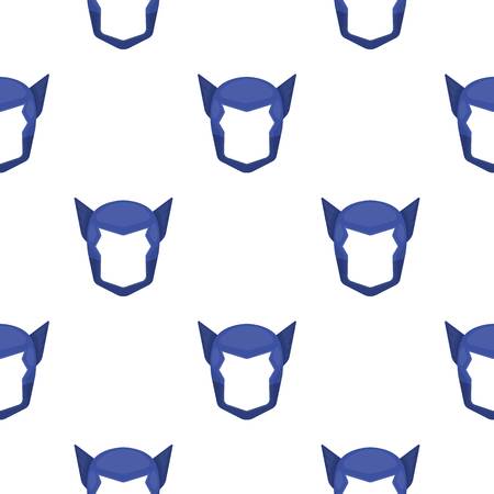 Superhero s helmet icon in cartoon style isolated on white background. Superhero s mask pattern stock vector illustration.のイラスト素材