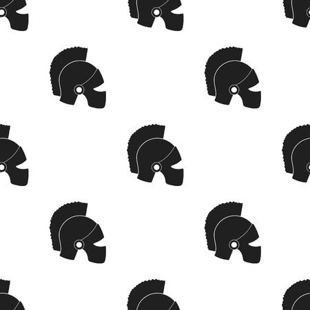 Helmet icon in  black style isolated on white background. Theater pattern stock vector illustrationのイラスト素材