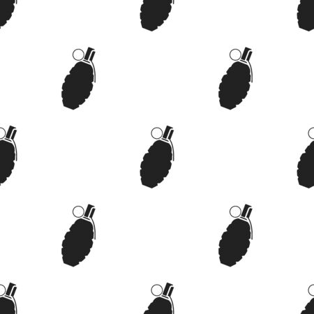 Grenade icon in black style isolated on white background. Weapon pattern stock vector illustration.のイラスト素材