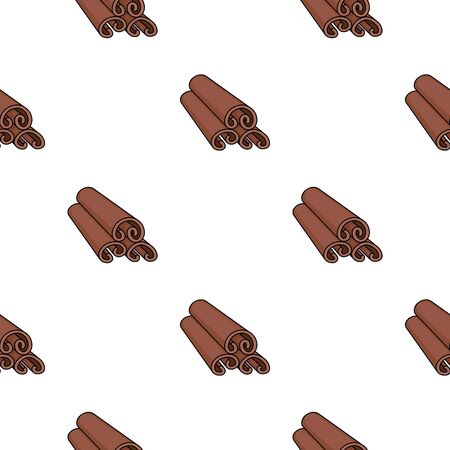 Cinnamon icon in cartoon style isolated on white background. Herb an spices symbol stock vector illustration.のイラスト素材