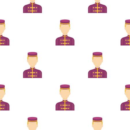 Bellboy icon in cartoon style isolated on white background. Hotel symbol stock vector illustration.のイラスト素材