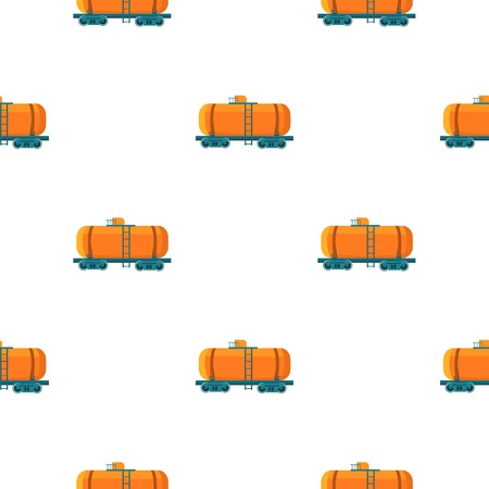 Oil tank car icon in cartoon style isolated on white background. Oil industry pattern stock vector illustration.のイラスト素材