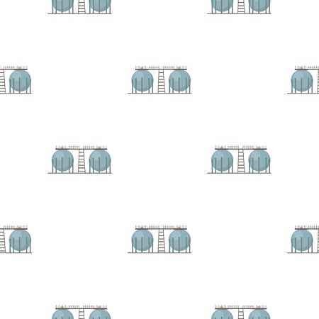 Oil refinery tank icon in cartoon style isolated on white background. Oil industry pattern stock vector illustration.のイラスト素材