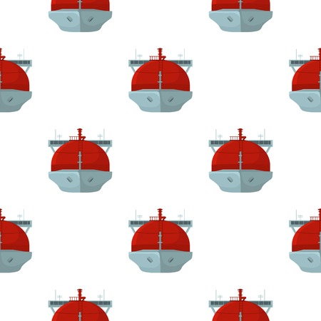 Oil tanker icon in cartoon style isolated on white background. Oil industry pattern stock vector illustration.のイラスト素材