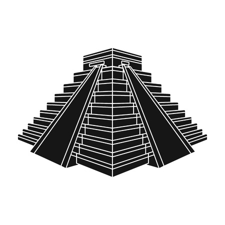 Chichen Itza icon in black style isolated on white background. Countries symbol stock vector illustration.のイラスト素材