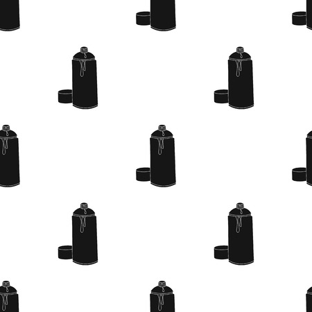 Self-portrait of artist icon in Black style isolated on white background. Artist and drawing pattern stock vector illustration.のイラスト素材