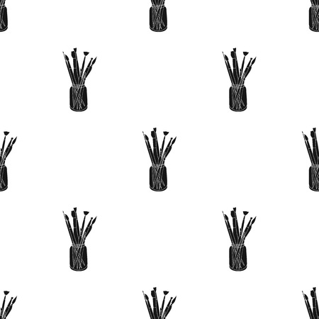 Colored pencils for drawing in box icon in Black style isolated on white background. Artist and drawing pattern stock vector illustration.のイラスト素材