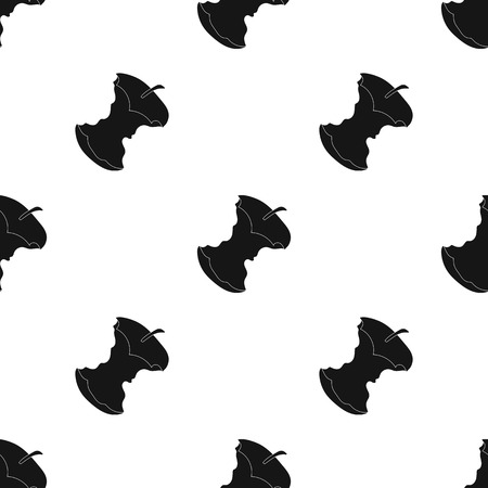 Stub of apple icon in black style isolated on white background. Trash and garbage pattern stock vector illustration.のイラスト素材