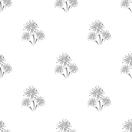 Colorful fireworks icon in black style isolated on white background. Event service pattern stock vector illustration.のイラスト素材