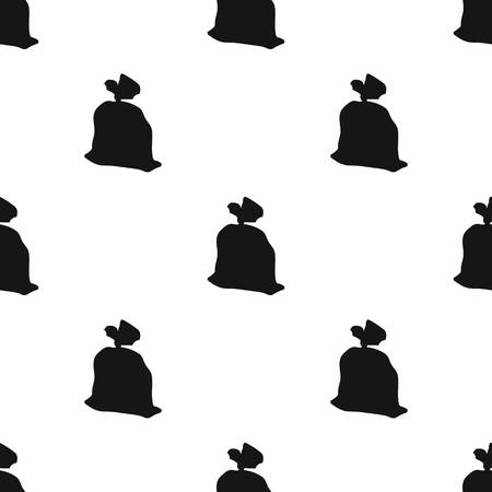 Garbage bag icon in black style isolated on white background. Trash and garbage pattern stock vector illustration.のイラスト素材