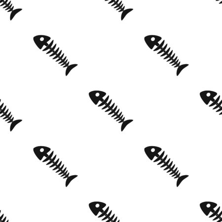 Fish skeleton icon in black style isolated on white background. Trash and garbage pattern stock vector illustration.のイラスト素材