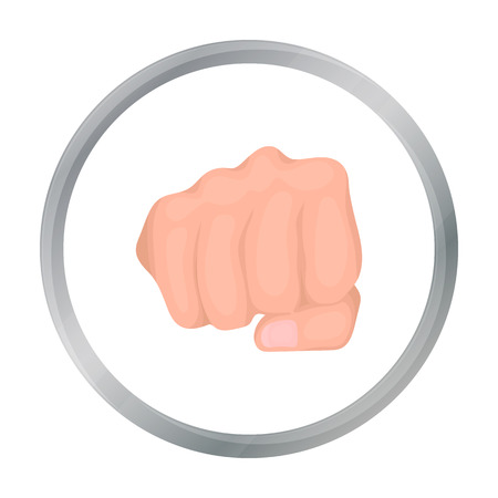 Fist bump icon in cartoon style isolated on white background. Hand gestures symbol stock vector illustration.のイラスト素材
