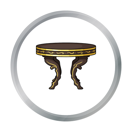 Baroque table icon in cartoon style isolated on white background. Furniture and home interior symbol stock vector illustration.のイラスト素材