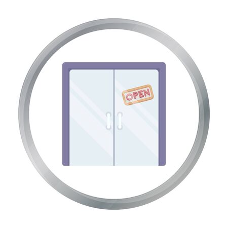 Open store icon in cartoon style isolated on white background. E-commerce symbol stock vector illustration.のイラスト素材