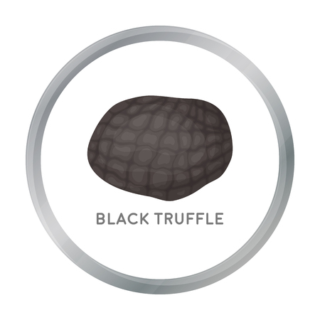 Black truffles icon in cartoon style isolated on white background. Mushroom symbol stock vector illustration.のイラスト素材