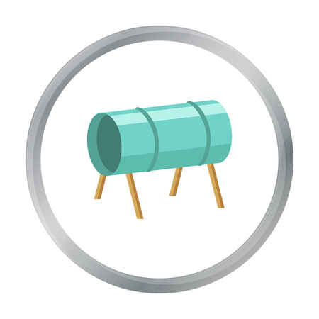 Playground tunnel icon in cartoon style isolated on white background. Play garden symbol stock vector illustration.のイラスト素材